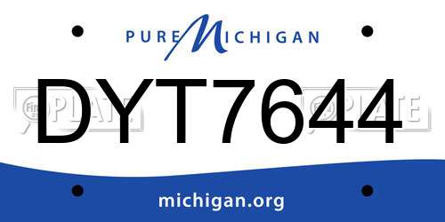 DYT7644 Michigan License Plate