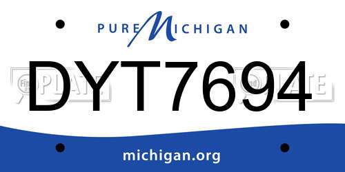 DYT7694 Michigan License Plate