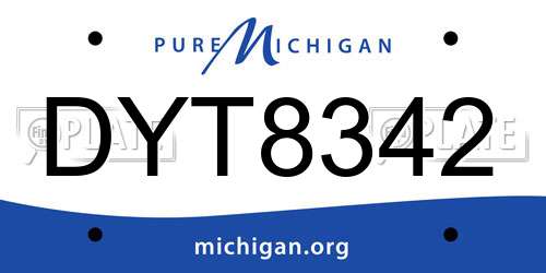 DYT8342 Michigan License Plate