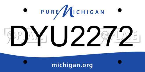 DYU2272 Michigan License Plate