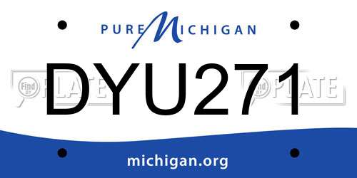DYU271 Michigan License Plate