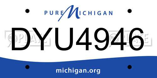 DYU4946 Michigan License Plate
