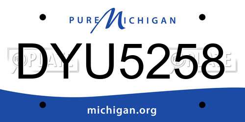 DYU5258 Michigan License Plate