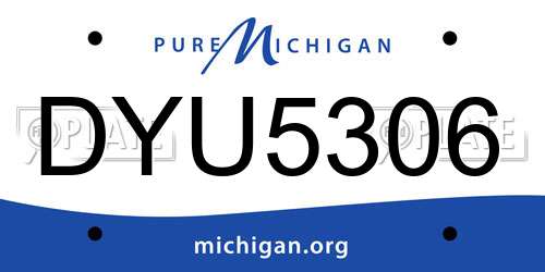 DYU5306 Michigan License Plate