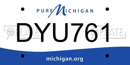 DYU761 Michigan License Plate