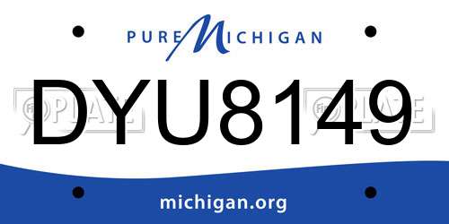 DYU8149 Michigan License Plate