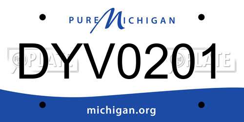 DYV0201 Michigan License Plate