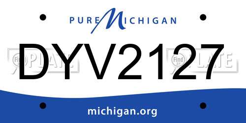 DYV2127 Michigan License Plate