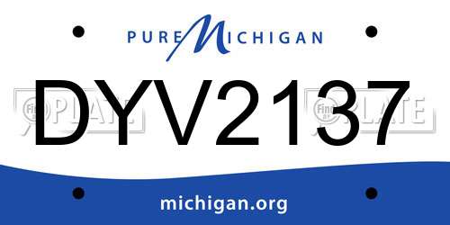 DYV2137 Michigan License Plate