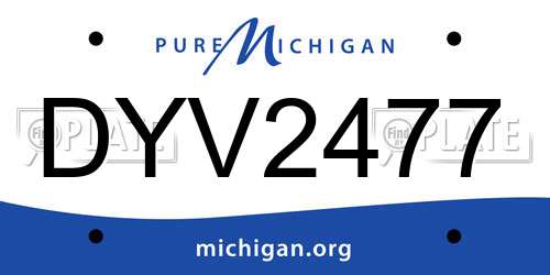 DYV2477 Michigan License Plate