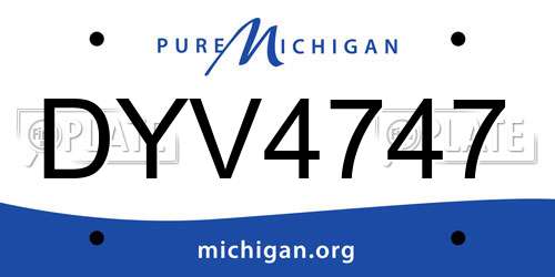DYV4747 Michigan License Plate