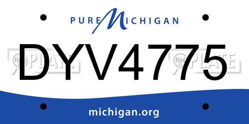 DYV4775 Michigan License Plate