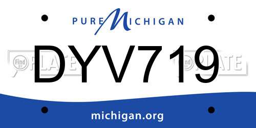 DYV719 Michigan License Plate