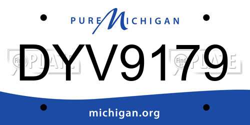 DYV9179 Michigan License Plate