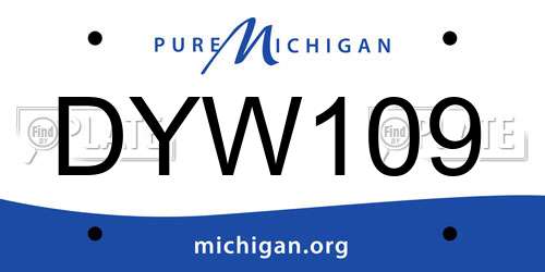 DYW109 Michigan License Plate