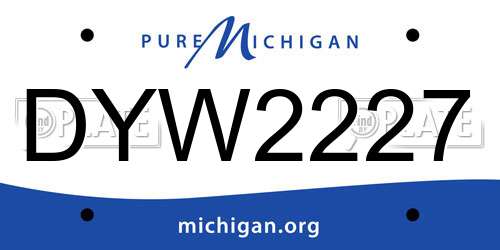 DYW2227 Michigan License Plate