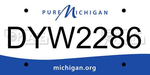 DYW2286 Michigan License Plate