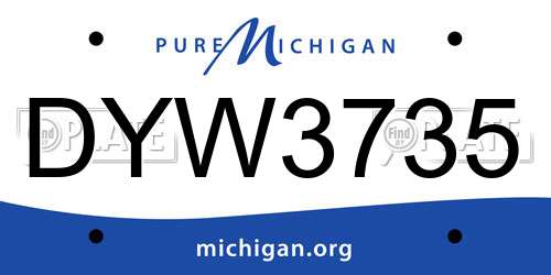 DYW3735 Michigan License Plate