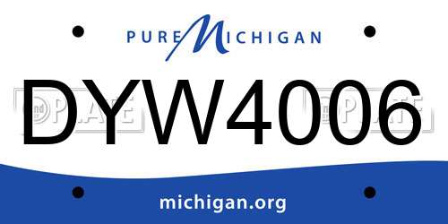 DYW4006 Michigan License Plate