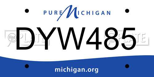 DYW485 Michigan License Plate