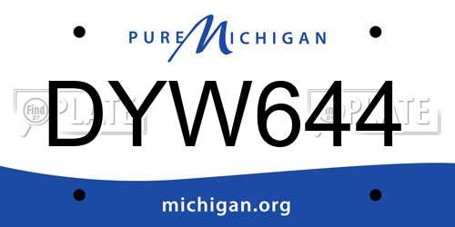DYW644 Michigan License Plate