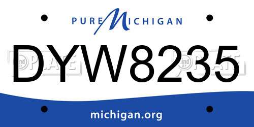 DYW8235 Michigan License Plate