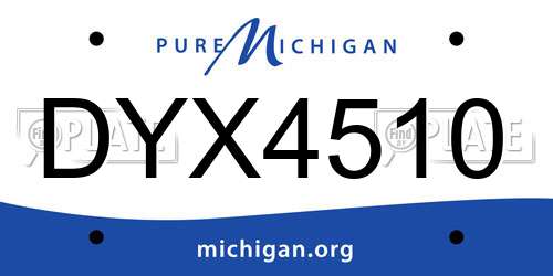 DYX4510 Michigan License Plate