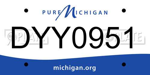 DYY0951 Michigan License Plate
