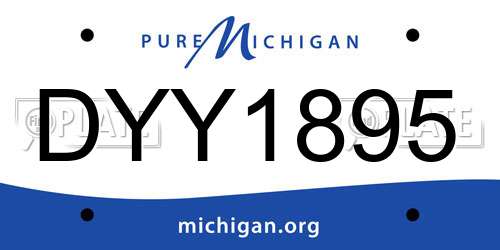 DYY1895 Michigan License Plate