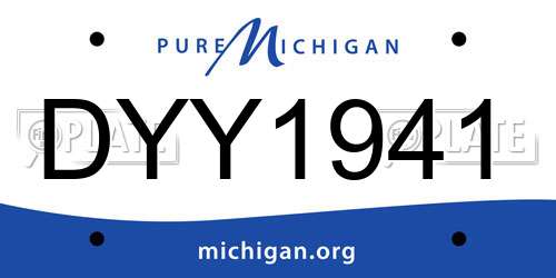 DYY1941 Michigan License Plate