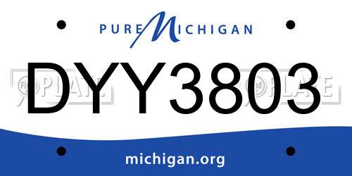 DYY3803 Michigan License Plate