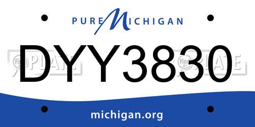 DYY3830 Michigan License Plate