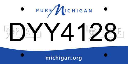 DYY4128 Michigan License Plate