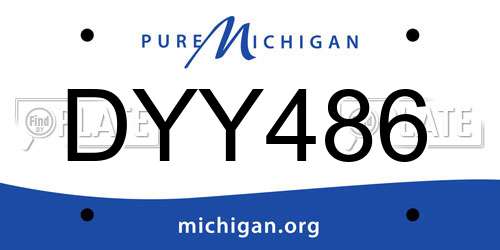 DYY486 Michigan License Plate