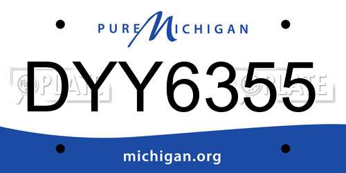 DYY6355 Michigan License Plate