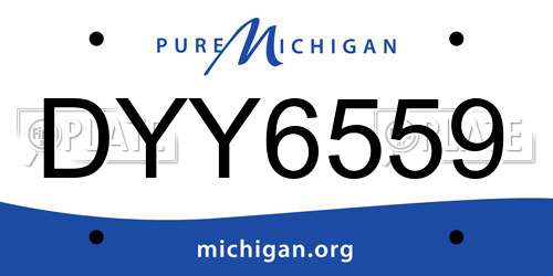 DYY6559 Michigan License Plate