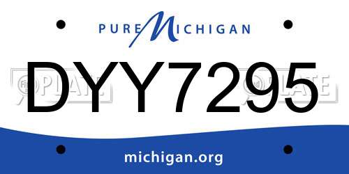 DYY7295 Michigan License Plate