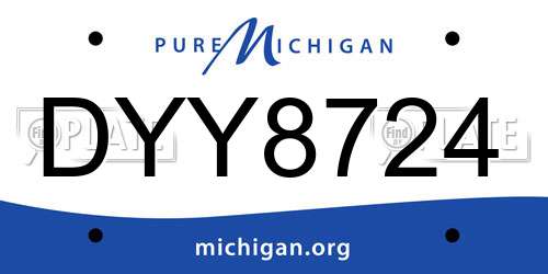 DYY8724 Michigan License Plate