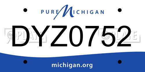 DYZ0752 Michigan License Plate