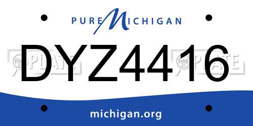 DYZ4416 Michigan License Plate