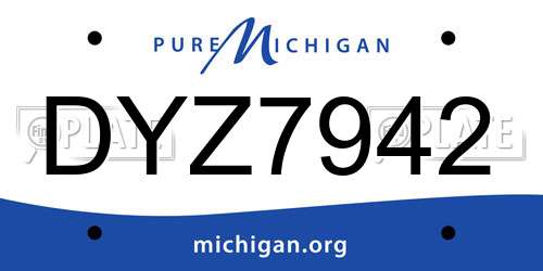 DYZ7942 Michigan License Plate