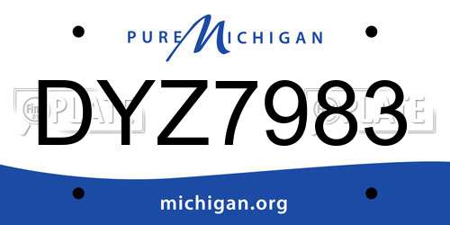 DYZ7983 Michigan License Plate