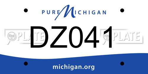 DZ041 Michigan License Plate