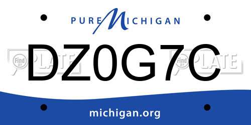 DZ0G7C Michigan License Plate