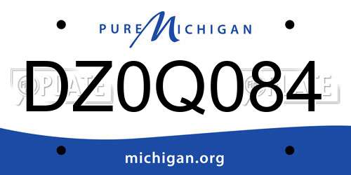 DZ0Q084 Michigan License Plate