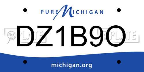 DZ1B9O Michigan License Plate