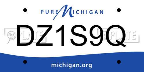 DZ1S9Q Michigan License Plate