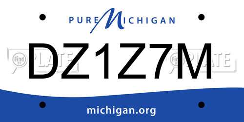 DZ1Z7M Michigan License Plate