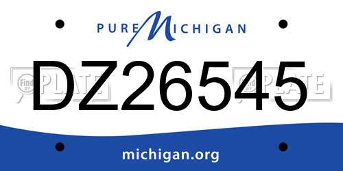 DZ26545 Michigan License Plate