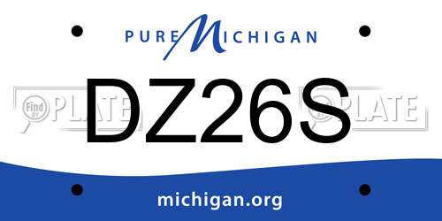 DZ26S Michigan License Plate